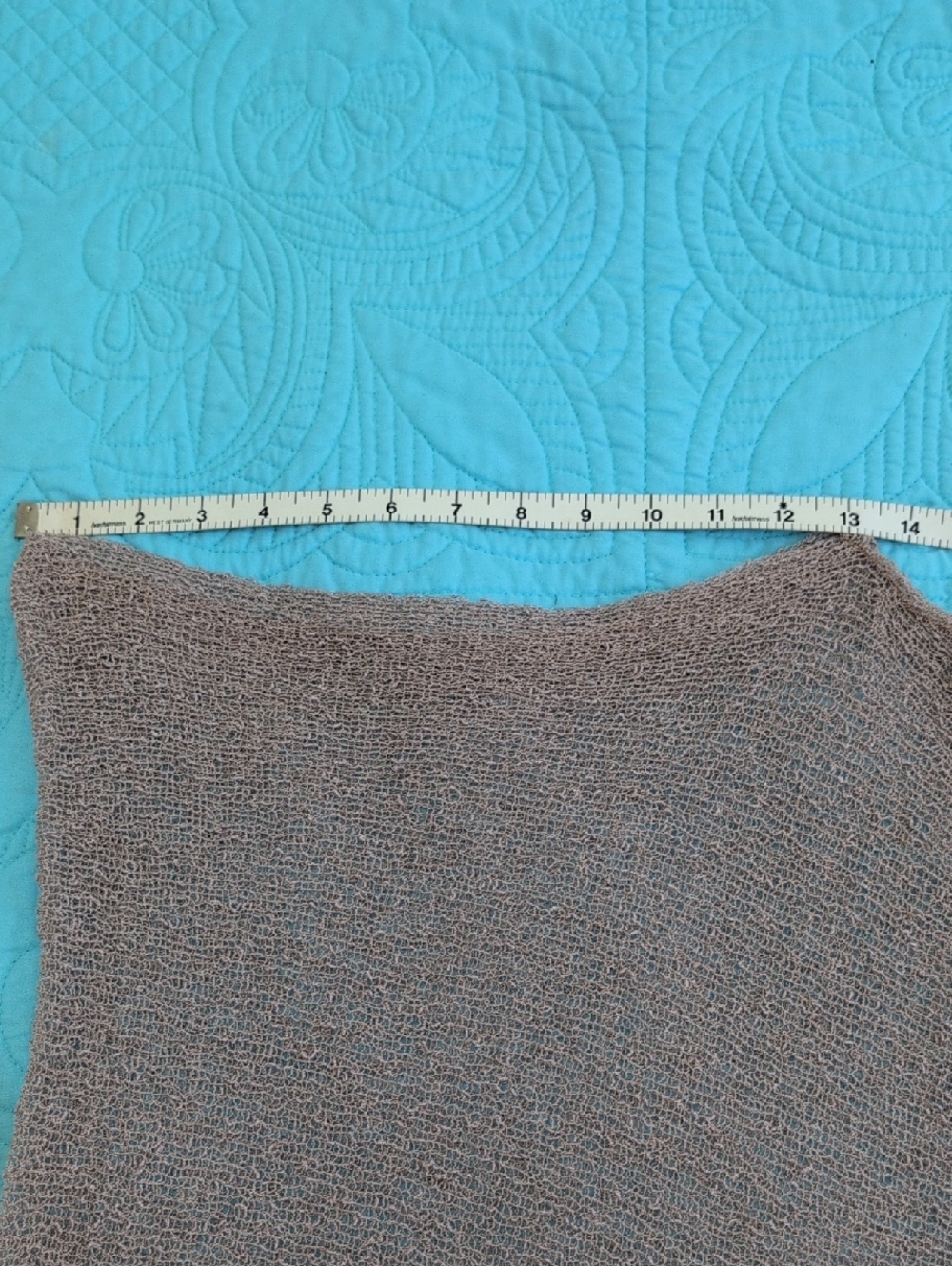 Asymmetric Taupe Knit Shrug Shawl  Poncho - Women One Size Boho Summer - Picture 12 of 12